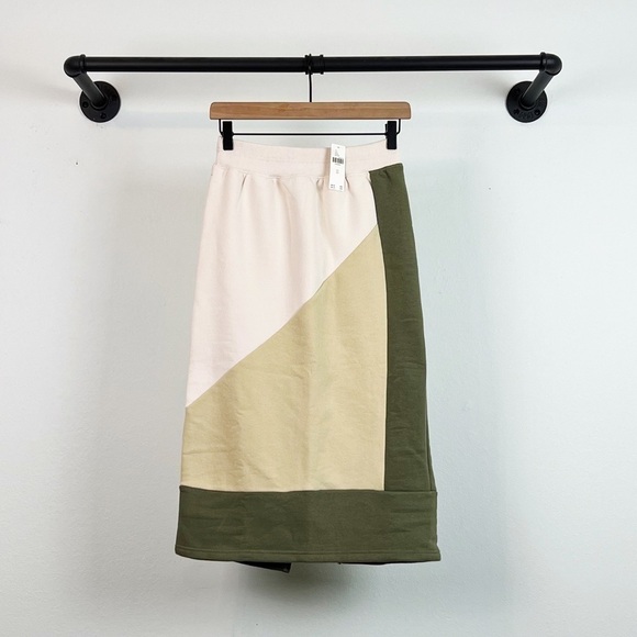 NWT Daily Practice by Anthropologie Colorblocked Midi Skirt - Picture 3 of 7